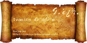 Ivanics Ádám névjegykártya